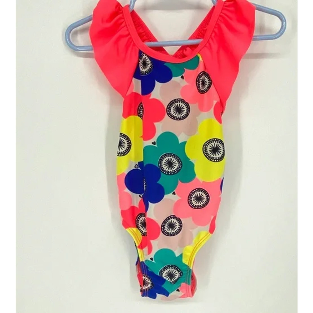 Girls Baby Size 18M Cat & Jack One piece Floral Bathing Swim Suit, 2096